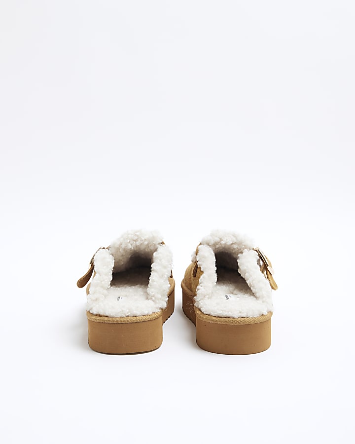 Brown Faux Fur Slippers