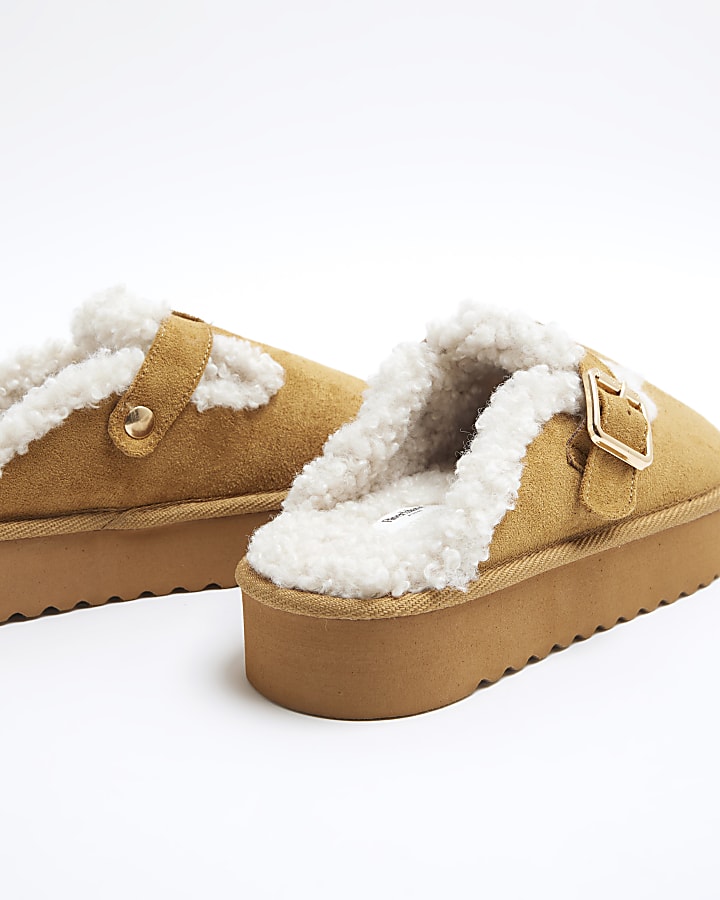 Brown Faux Fur Slippers