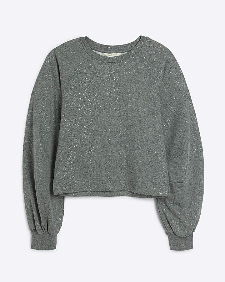 Grey Long sleeve shimmer sweatshirt