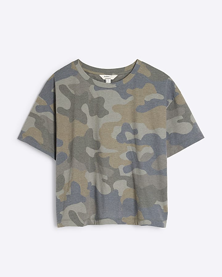 Green Short sleeve Camo Print T-shirt