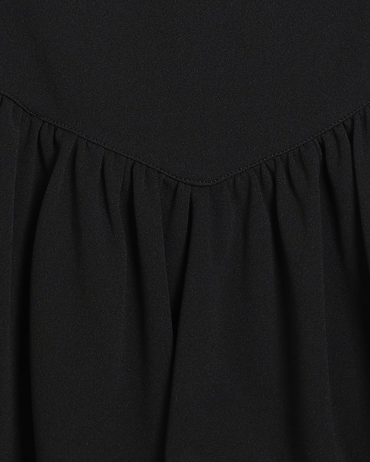 Black Bubble hem Mini Skirt