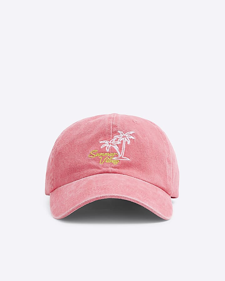 Pink Summer Vibes Embroidered Cap