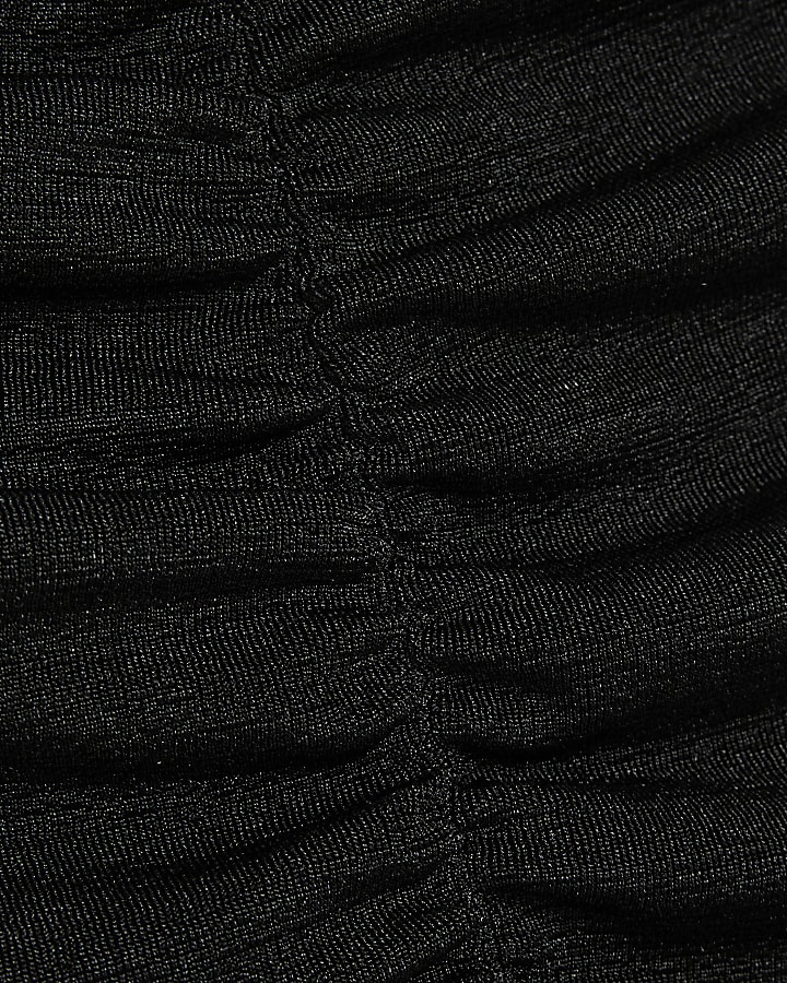 Black Ruched Tank Top