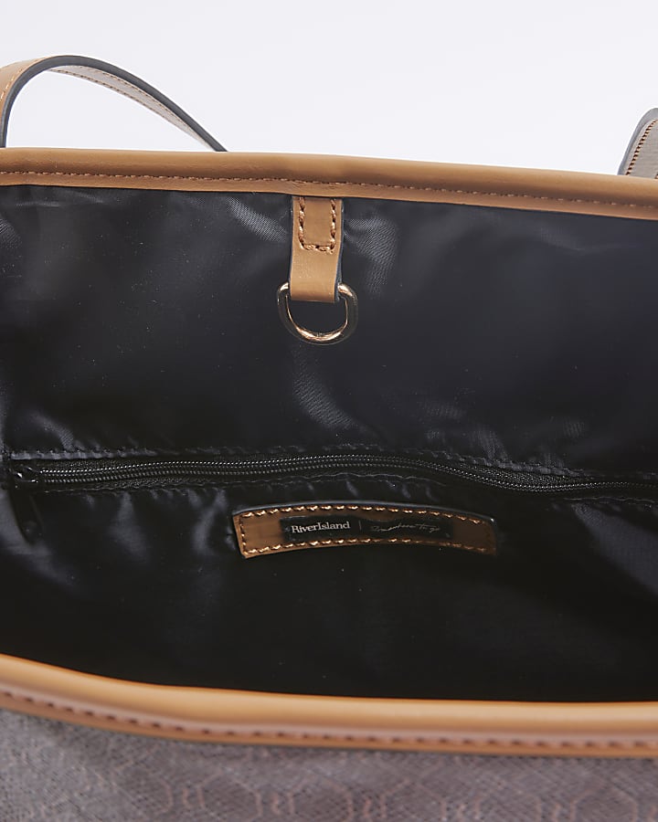 Brown RI monogram shopper bag