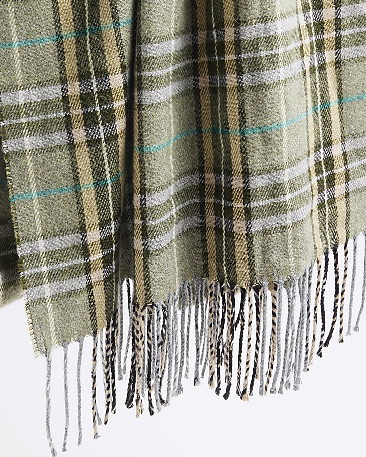 Khaki Check Scarf