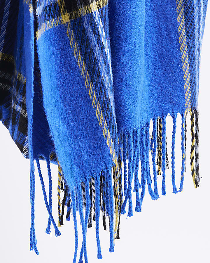 Blue Check Scarf