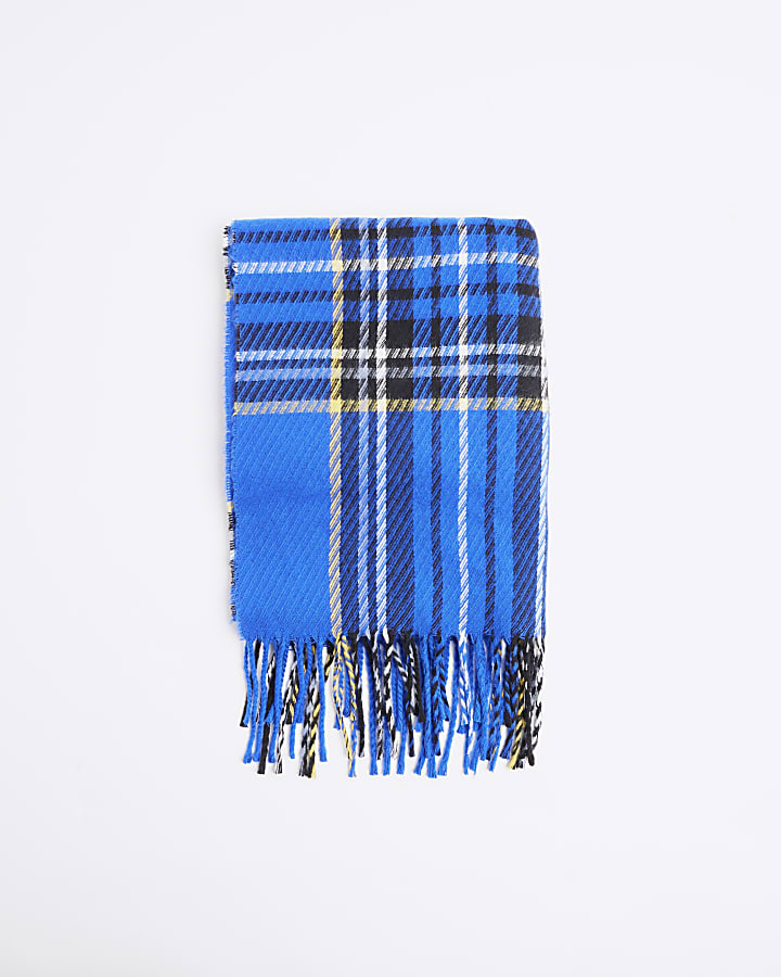 Blue Check Scarf