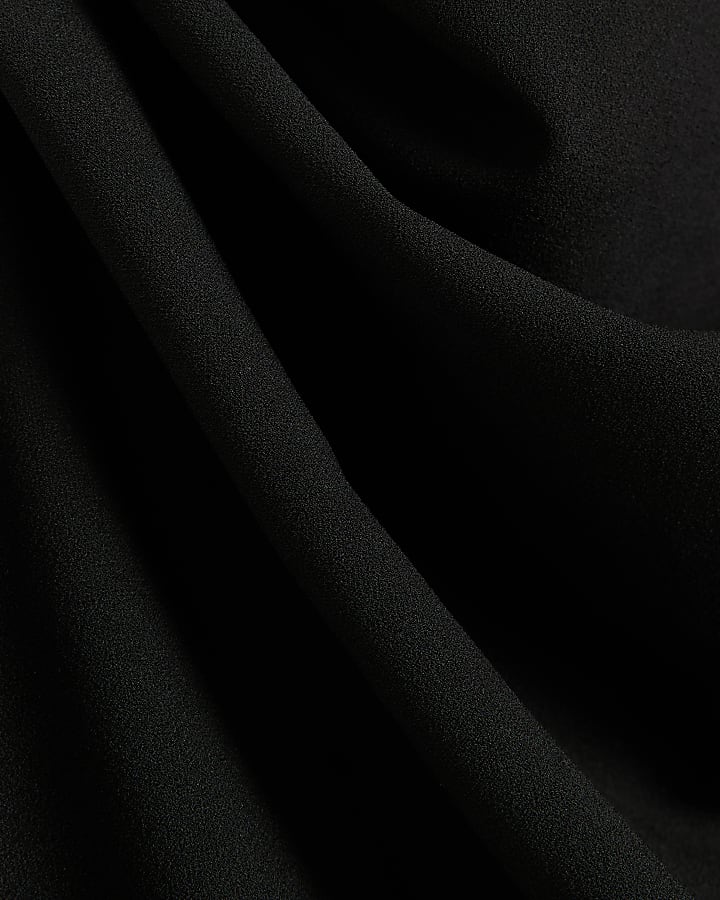 Plus Black off the shoulder draped top