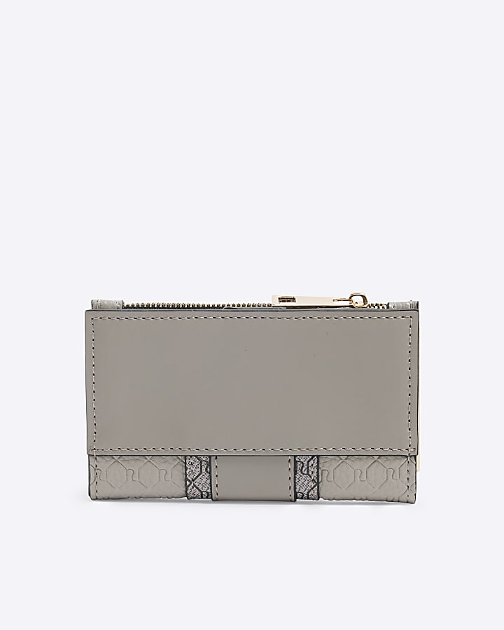 Grey Embossed Mini Purse