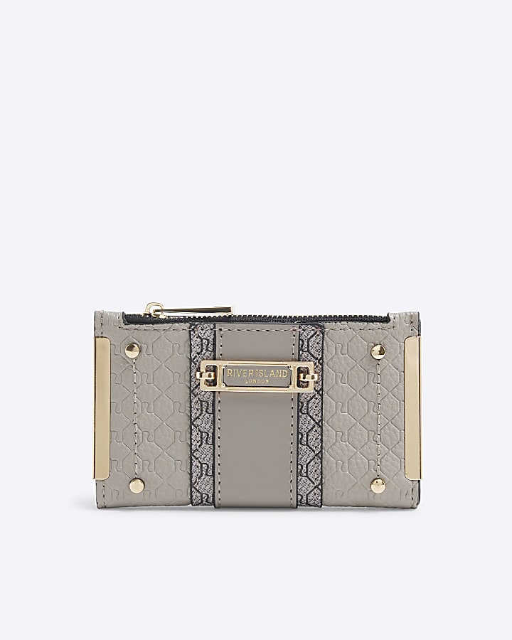 Grey Embossed Mini Purse