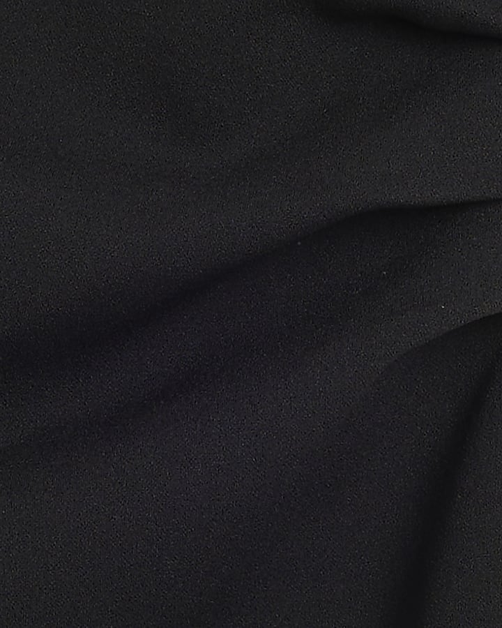 Black scuba bandeau midi dress