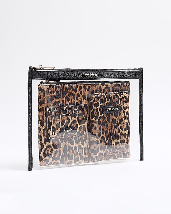 Brown Leopard Travel Wallet Bundle