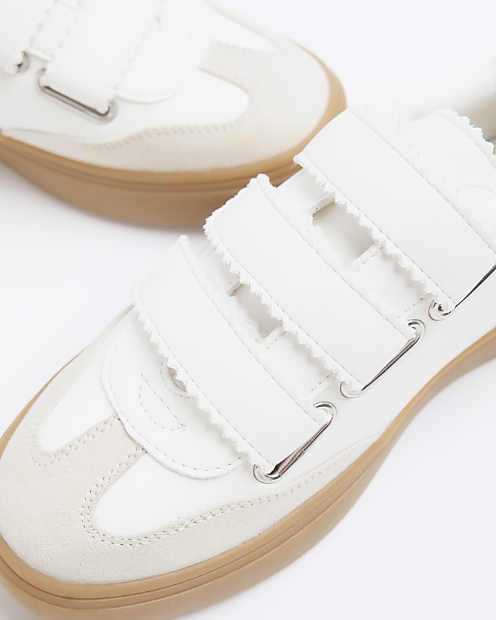 White Velcro Double Strap Trainers