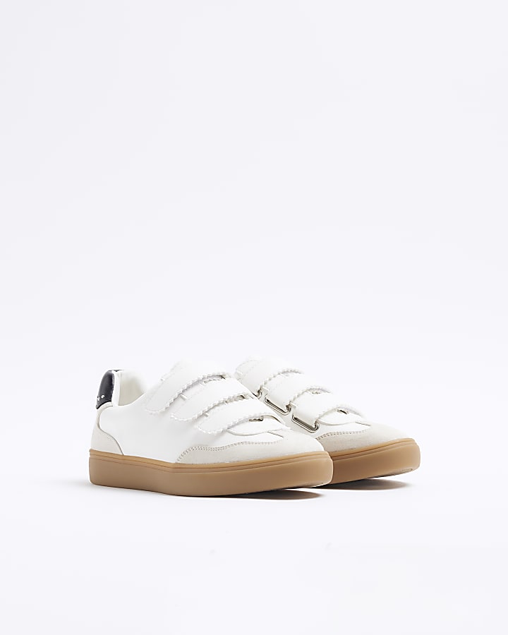White Velcro Double Strap Trainers