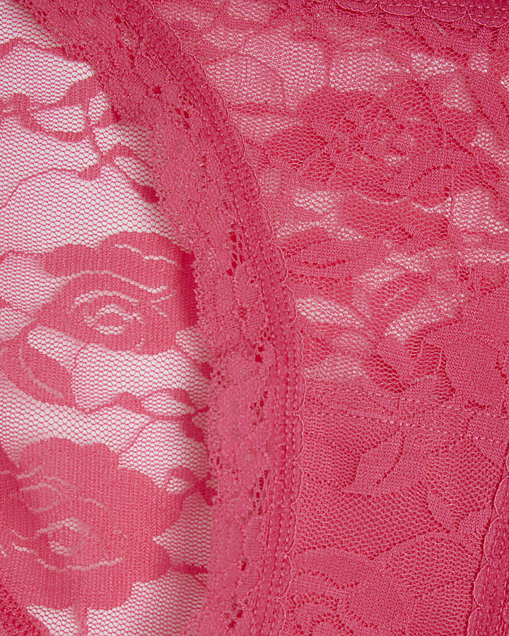 Pink Lace Brazilian Knickers