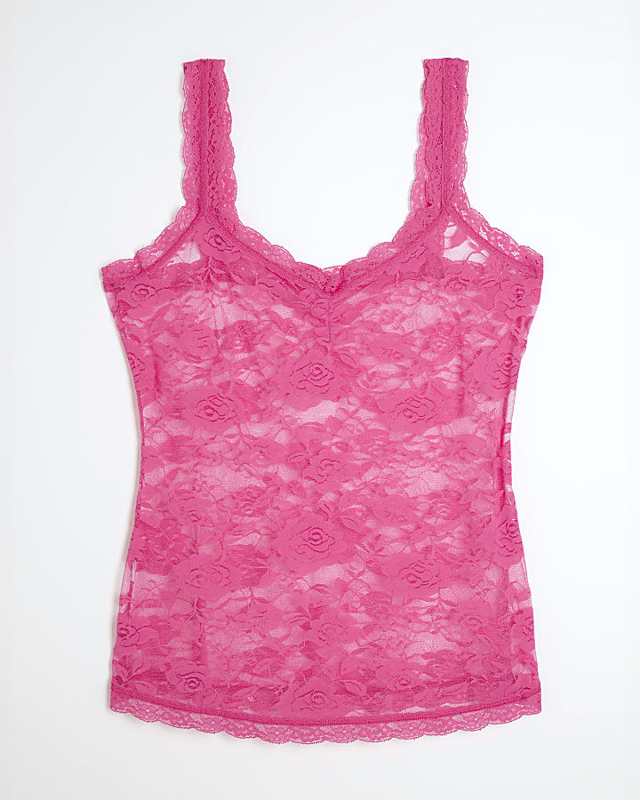 Pink Lace Cami Top