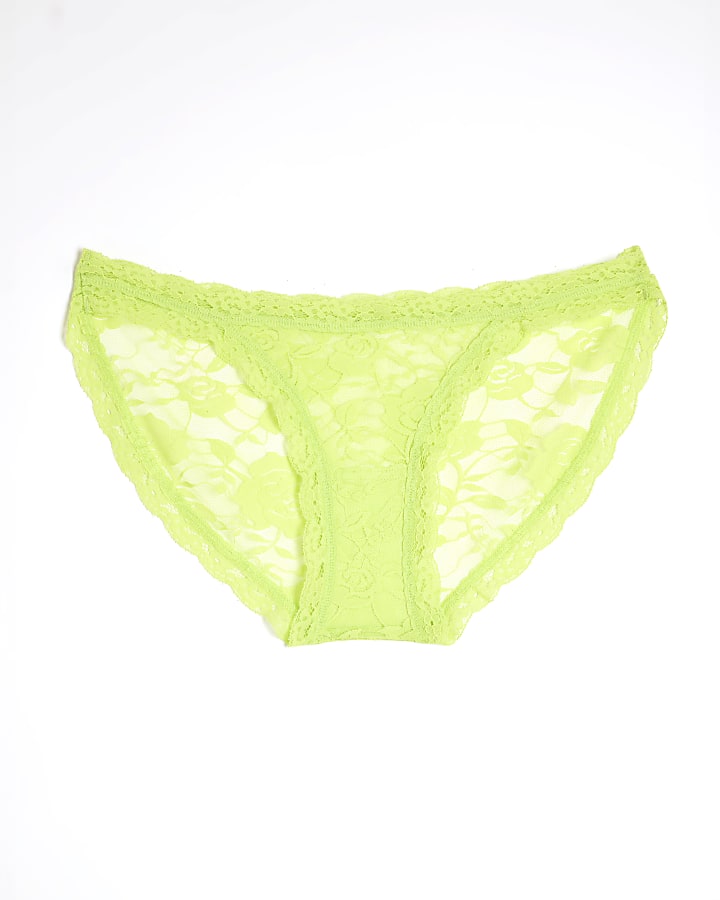 Lime Lace Brazilian Knickers