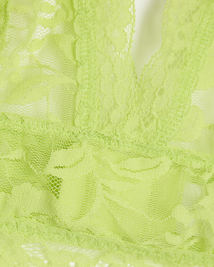 Lime Lace Plunge Bralette