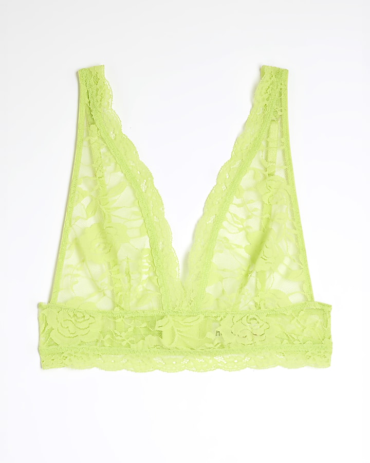 Lime Lace Plunge Bralette