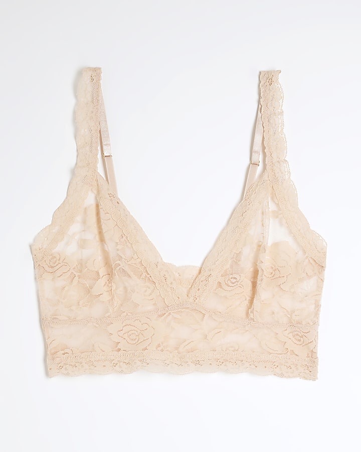 Cream  Lace Plunge Bralette