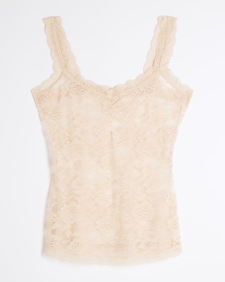 Cream Lace Cami Top