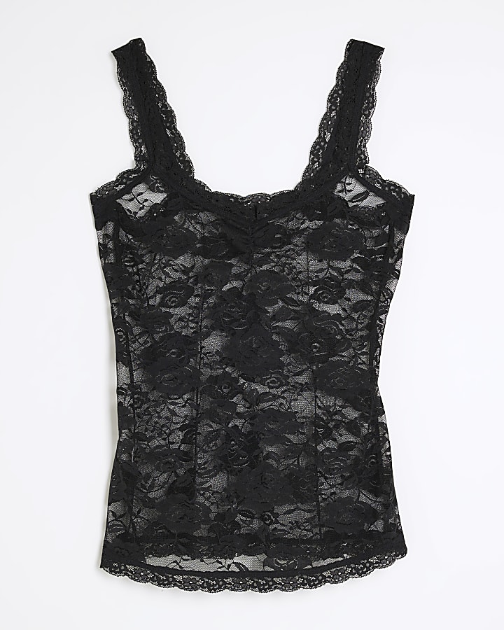 Black Lace Cami Top