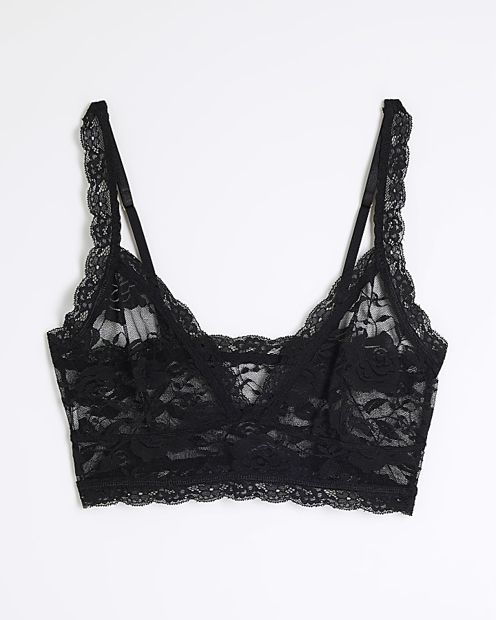 Black Lace Plunge Bralette