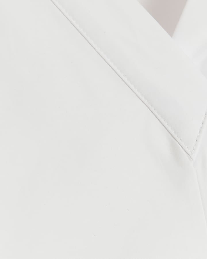 White Bubble Hem Top