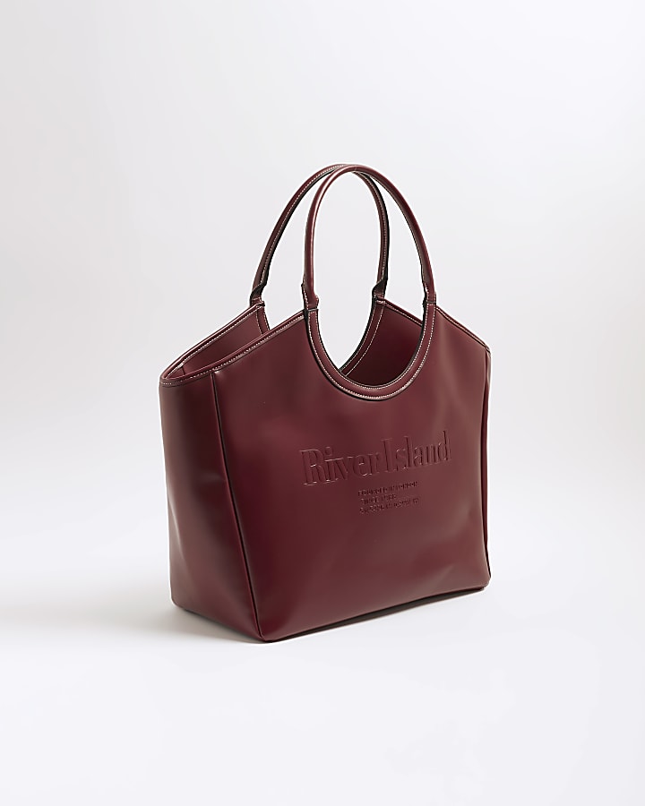 Red Rounded Handle Shopper Bag