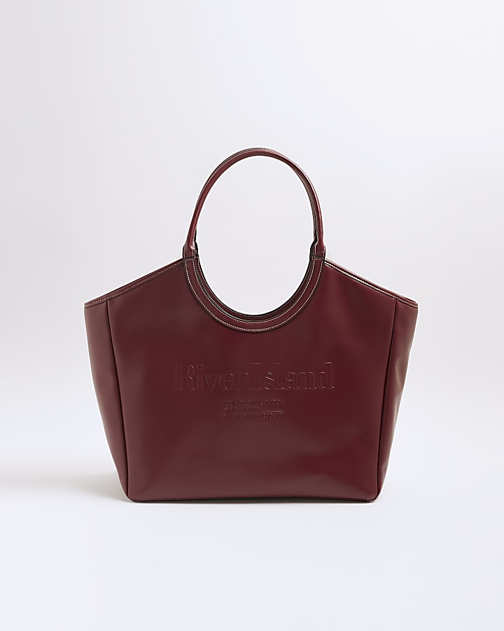 Red Rounded Handle Shopper Bag