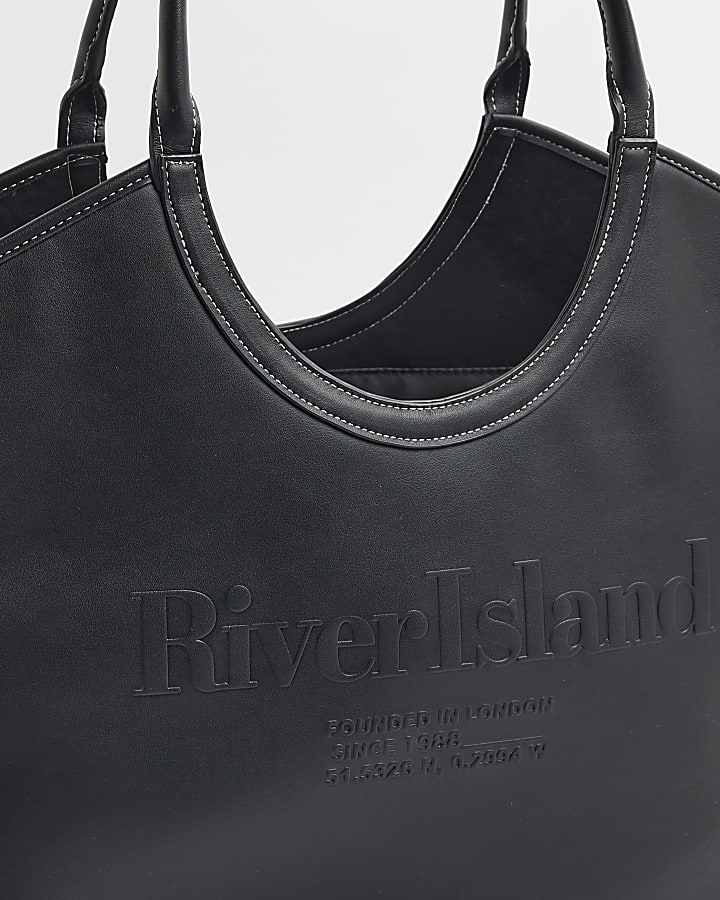 Black 'River Island' Embossed Shopper bag