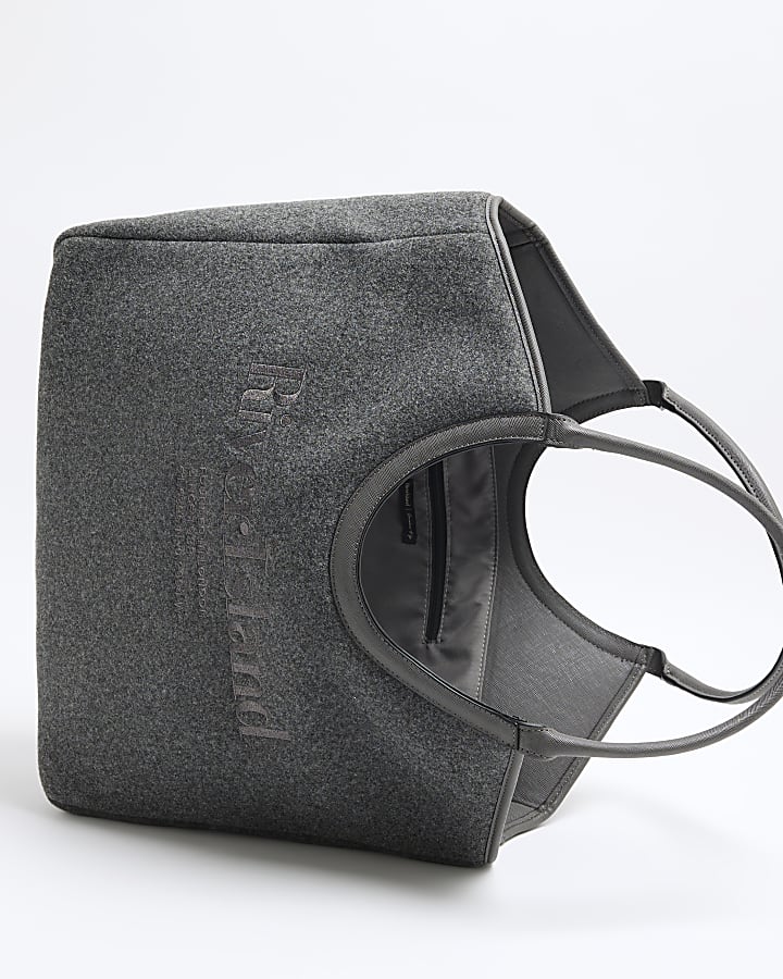 Grey Rounded Handle Shopper Bag