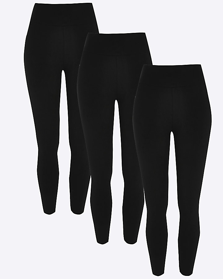 Petite Black High Waisted Legging Multipack