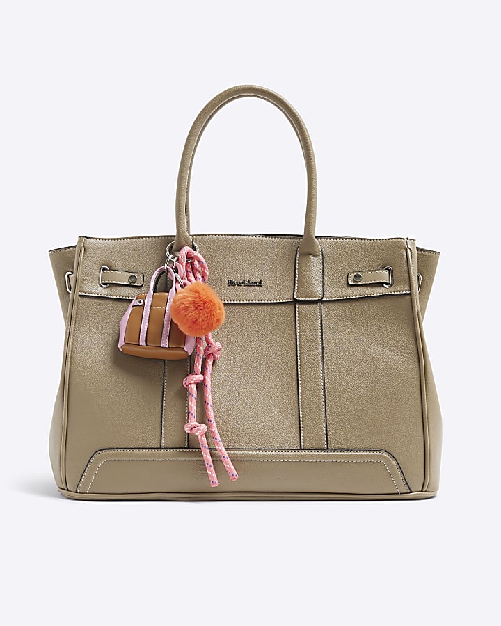 Beige Large Charmed Tote Bag