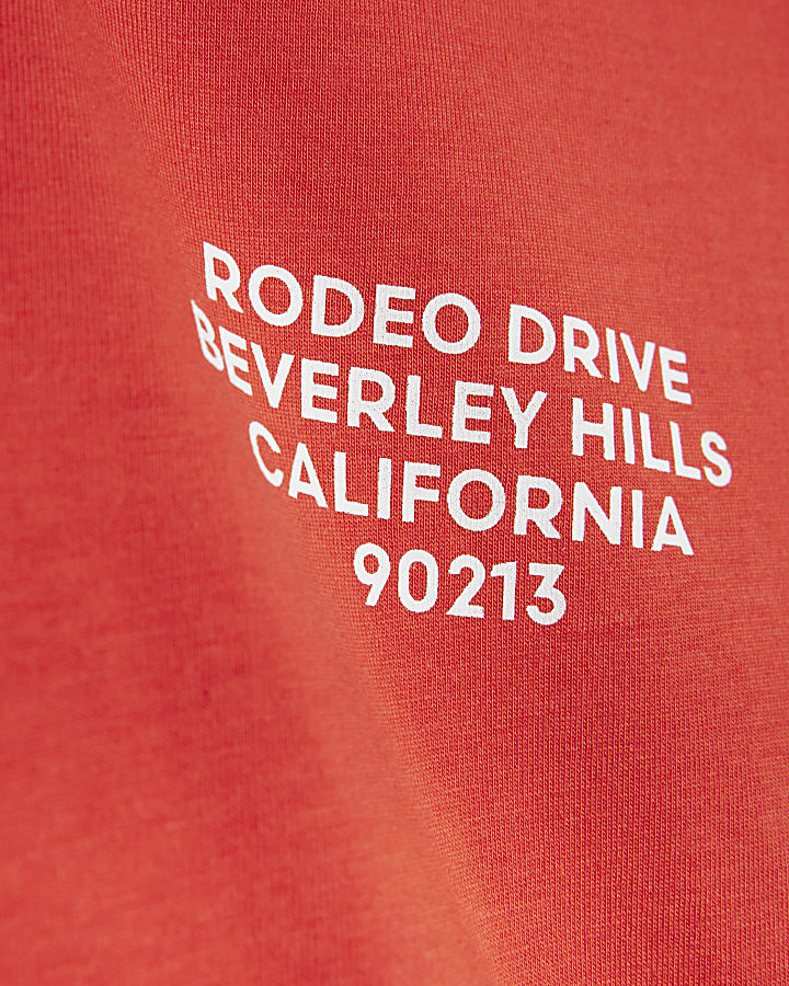Red rodeo graphic t-shirt and shorts set