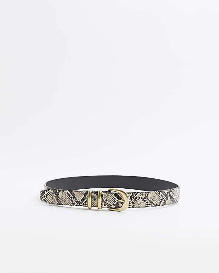 Brown snakeskin belt