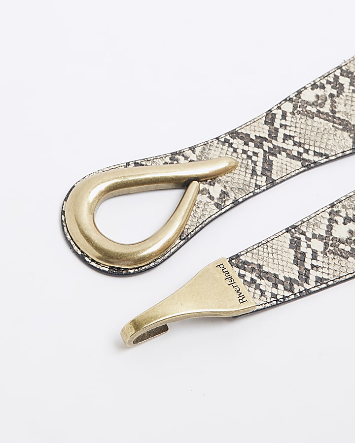 Brown snake skin waist belt