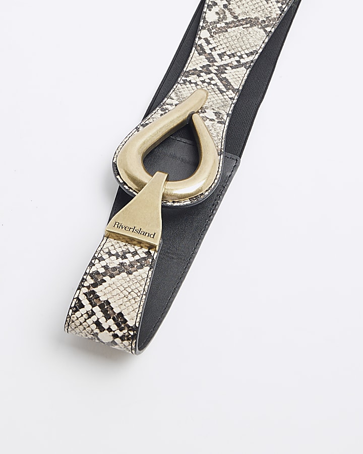 Brown snake skin waist belt