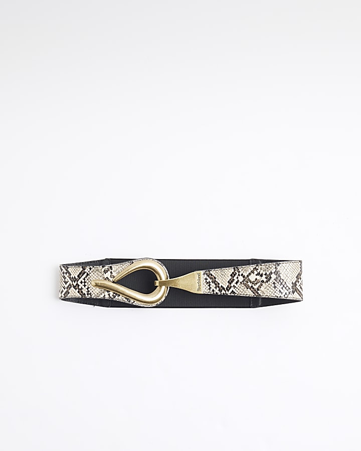 Brown snake skin waist belt