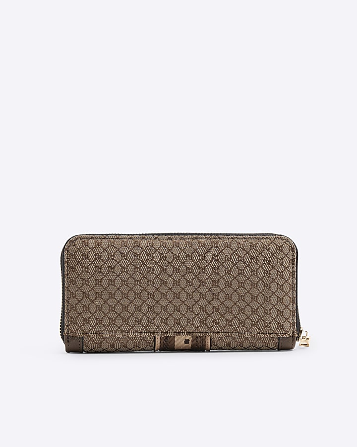 Brown monogram stripe purse