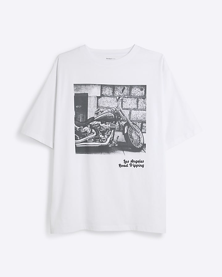 White Motorbike Graphic T-shirt