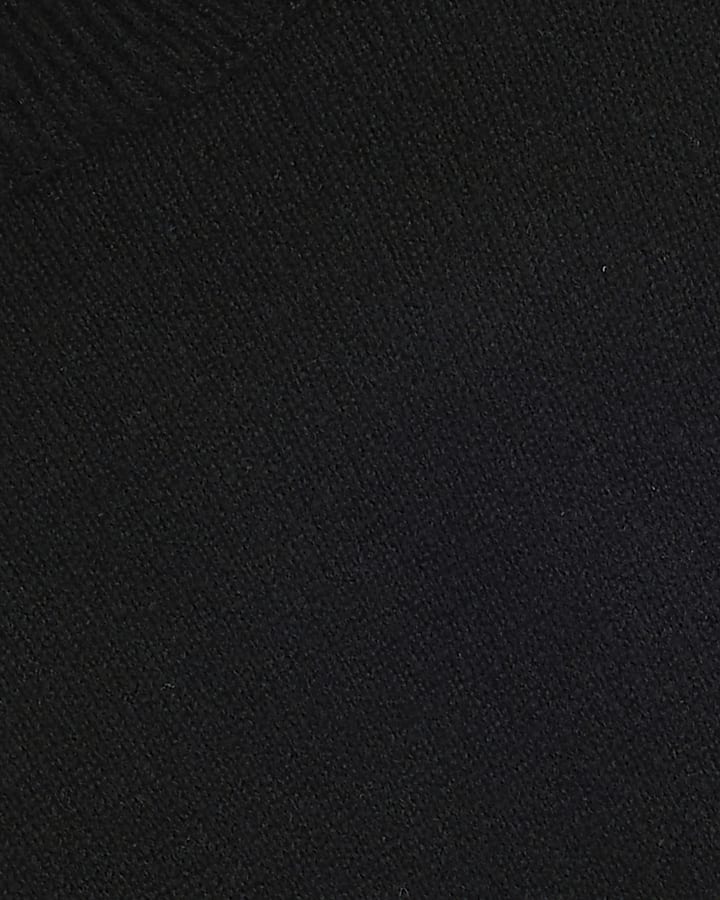 Black Oversized Roll Neck Jumper