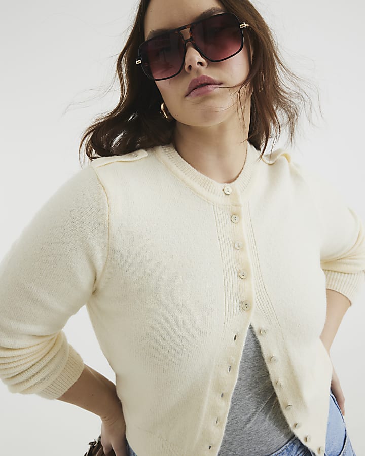 Cream Buttoned Cardigan