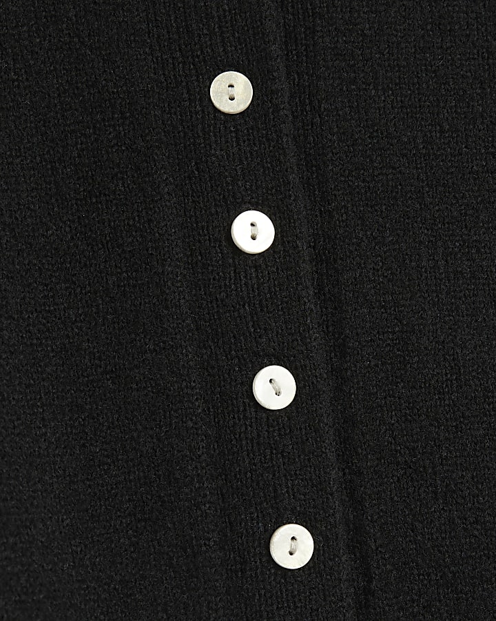 Black Long Sleeved Button Cardigan