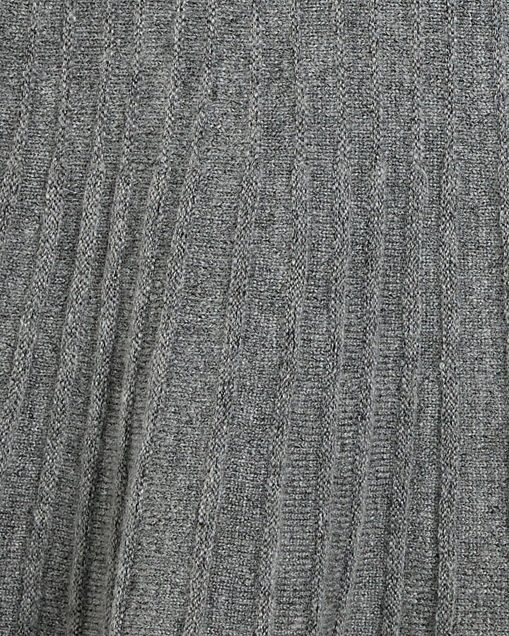 Grey Knit Mini Skirt