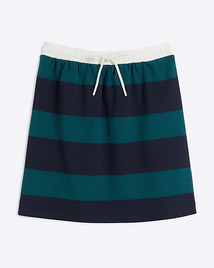 Green stripe mini skirt