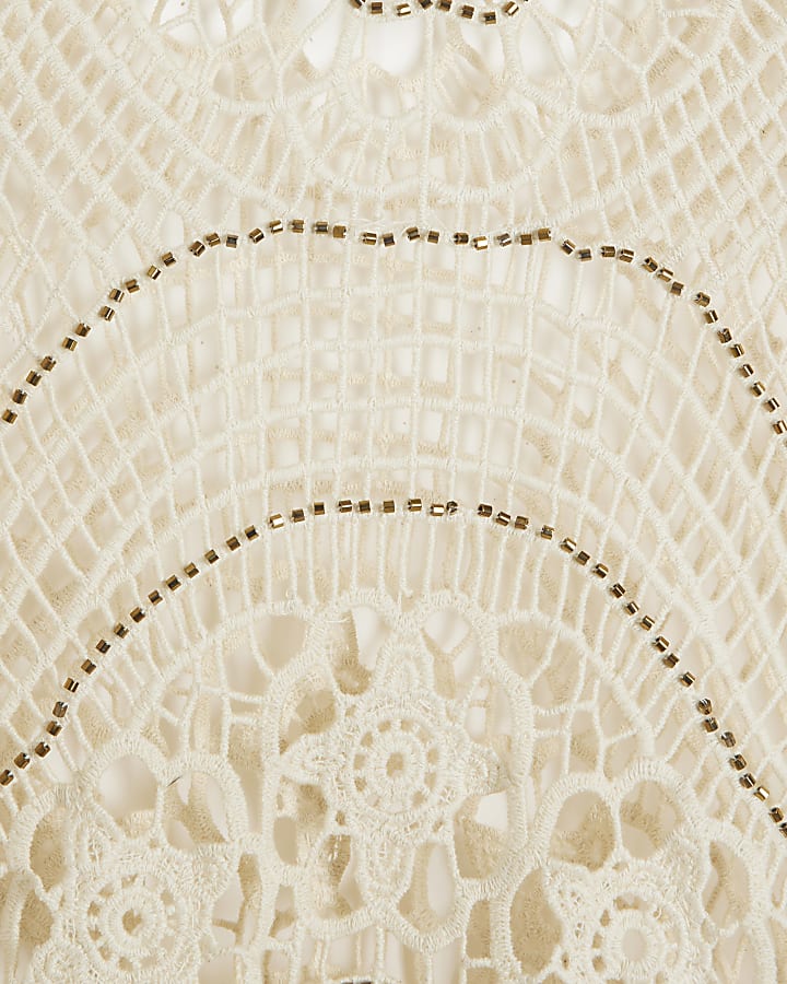 Cream Crochet Tunic Dress