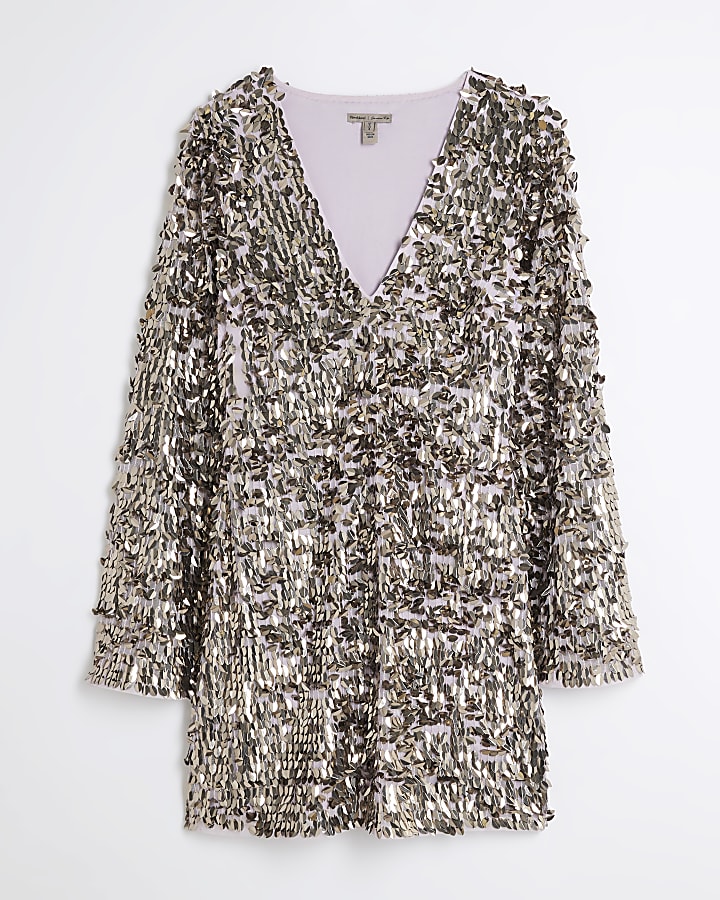Silver Premium Sequin Mini Dress