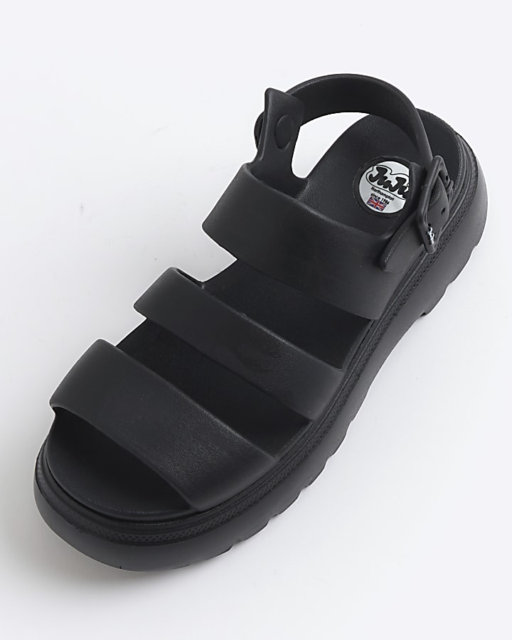 Black Chunky Strapped Sandal