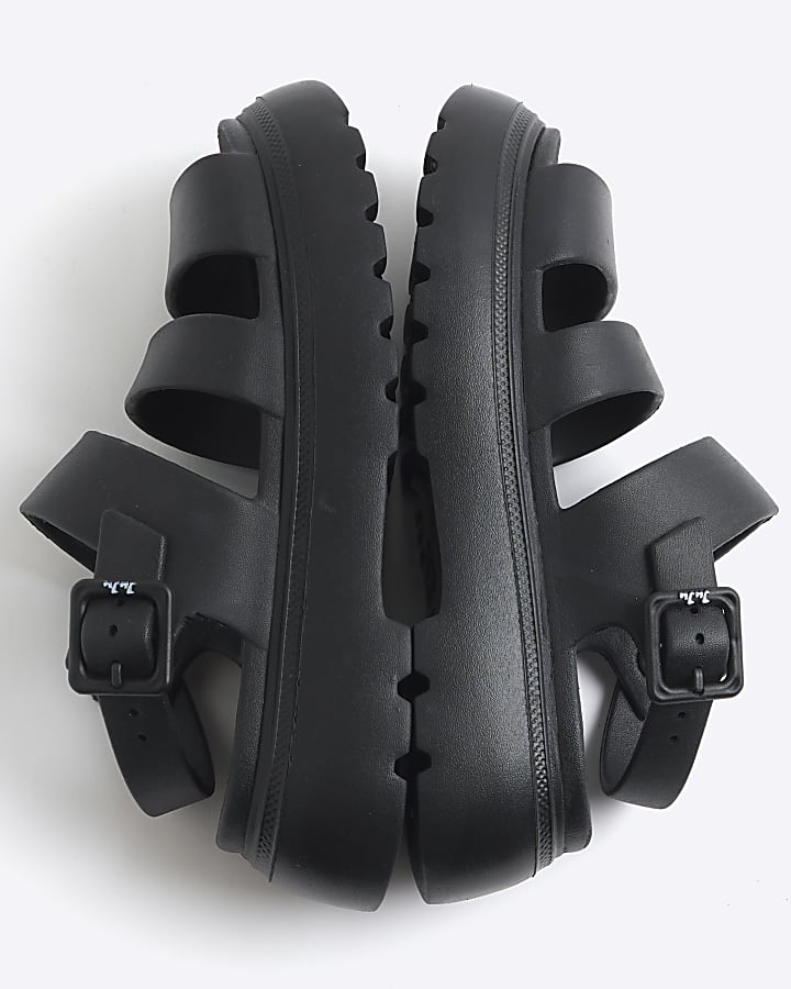 Black Chunky Strapped Sandal